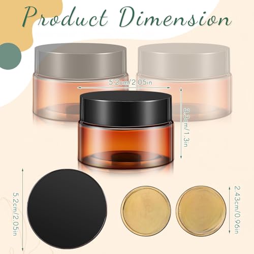 12 Pack Plastic Container Jars with Lids Round Clear Travel Cosmetic Container Jars for Toiletries