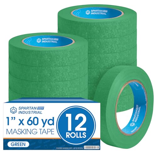 1" X 60 yd Green Masking Tape (12 Count)
