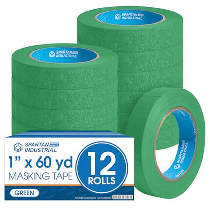 1" X 60 yd Green Masking Tape (12 Count)