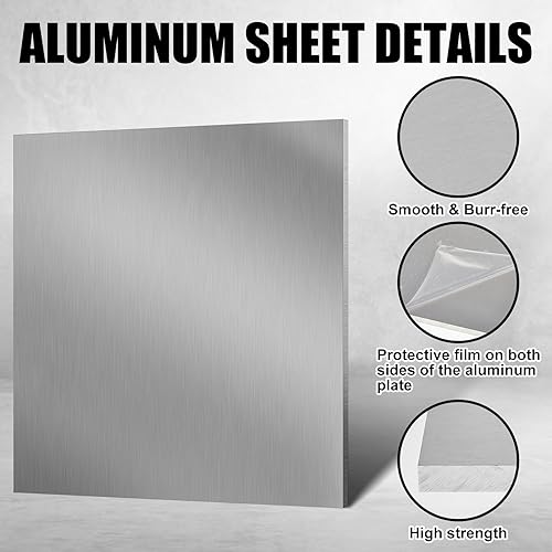 2 Pcs 6061 Aluminum Sheet Metal with Protective Film 12 x 12 x 3 (2 Count)