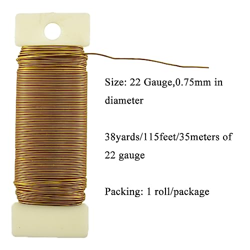 22Gauge Dark Gold Metal Floral Wire