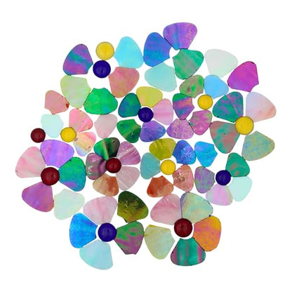Iridescent Flower Mosaic Tiles