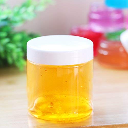 12 Pack 8 oz Plastic Container Jars with Lids Round Clear Travel Cosmetic Container Slime Jars for Toiletries (12 Count)