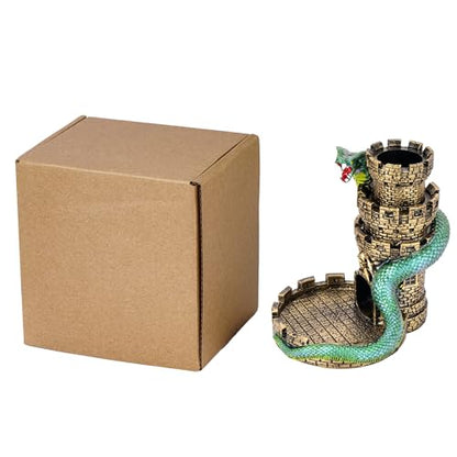 Castle DND Dice Tower Ancient Gold D&D Dice Rolling Tower for RPG (13.7 Ounce)