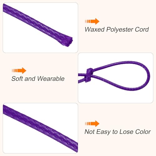 Waxed Cord 1mm Waxed Thread 87 Yard Wax String Leather Cord for Bracelet Making