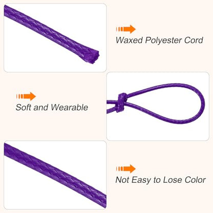 Waxed Cord 1mm Waxed Thread 87 Yard Wax String Leather Cord for Bracelet Making