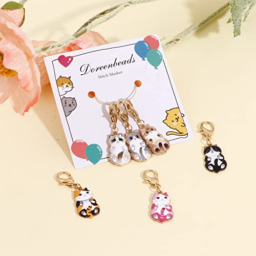 6Pcs Cat Stitch Marker Charms for Crocheting and Knitting