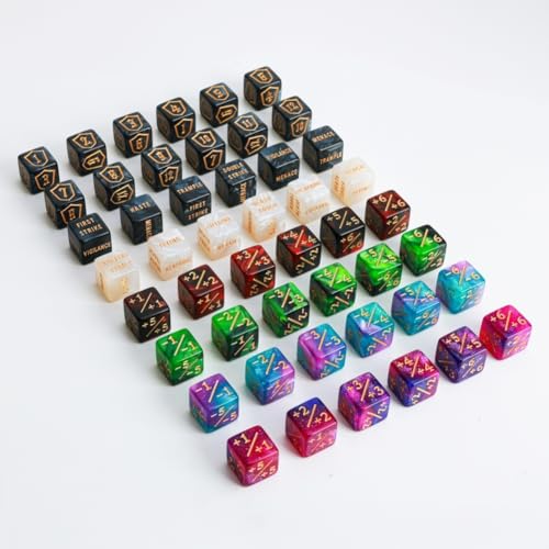Color MTG Counter Dice Set Keyword Shield Life Counters with Dice Storage Bag for MTG TGG Table Games (72 Count)