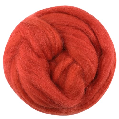 3.53oz Needle Felting Wool Roving for Needle Felting Dark Red Felting Wool