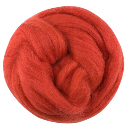 3.53oz Needle Felting Wool Roving for Needle Felting Dark Red Felting Wool