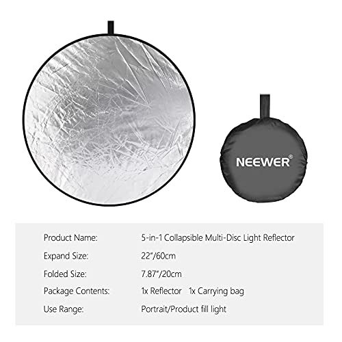 22 Inch 60 Centimeter Light Reflector Light Diffuser 5 in 1