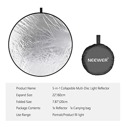 22 Inch 60 Centimeter Light Reflector Light Diffuser 5 in 1