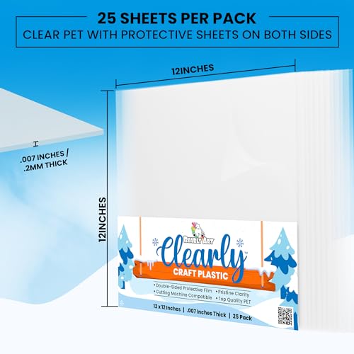 Clearly Craft Plastic 12x12 Clear Acetate Sheets 25 Pack