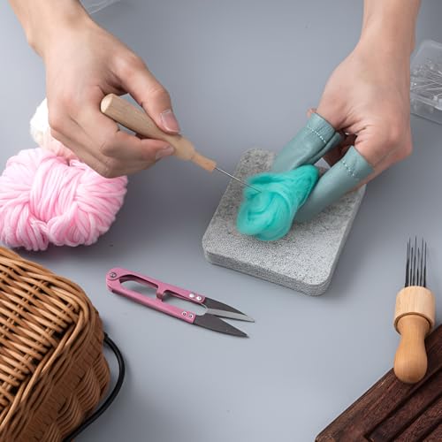 2 Pcs Needle Felting Pad Needled Felting Mat Wool Supplies Thick Firm Base Woolen Block for Beginners Crochet Knitting Projects Kit Tool (2 Count)