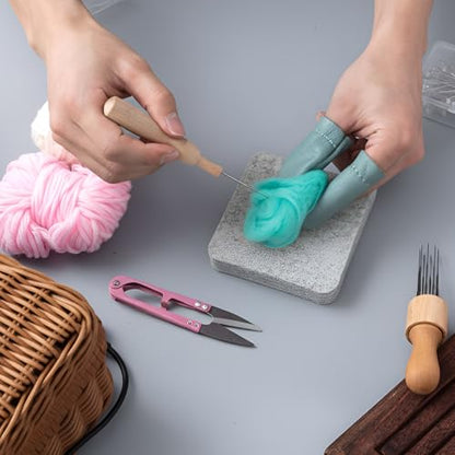 2 Pcs Needle Felting Pad Needled Felting Mat Wool Supplies Thick Firm Base Woolen Block for Beginners Crochet Knitting Projects Kit Tool (2 Count)