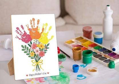 Mother's Day Flower Handprint Art Wooden Making Sign