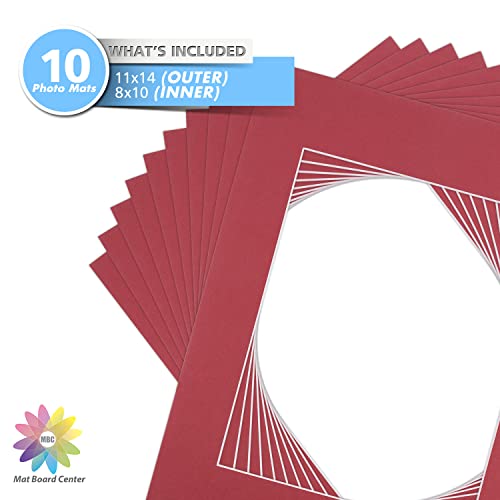 Mat Board Center 10 Pack 11x14 Photo Mats for 8x10 Picture (10 Count)
