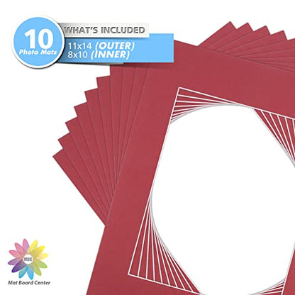 Mat Board Center 10 Pack 11x14 Photo Mats for 8x10 Picture (10 Count)