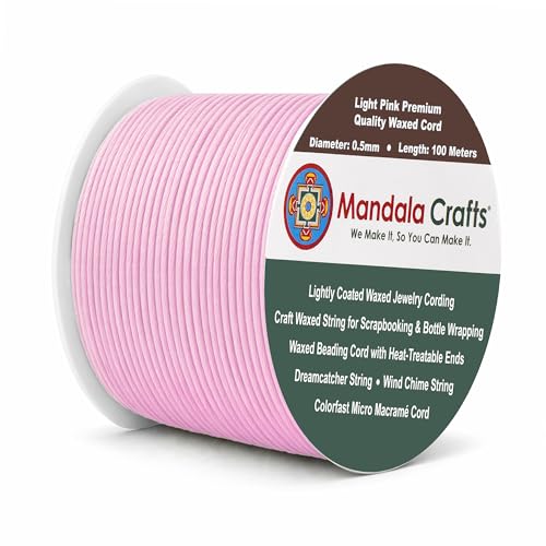 0.5mm Light Pink Waxed Cord (327 Foot)