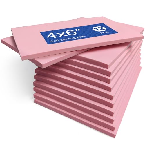 12 Pack 4 x 6" Soft Linoleum Rubber Carving Blocks