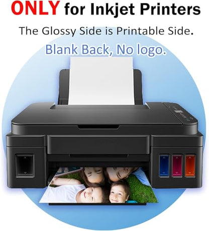 Photo Paper Resin Coated 4x6 In Glossy Photo Printer Paper 72lb (50 Count)
