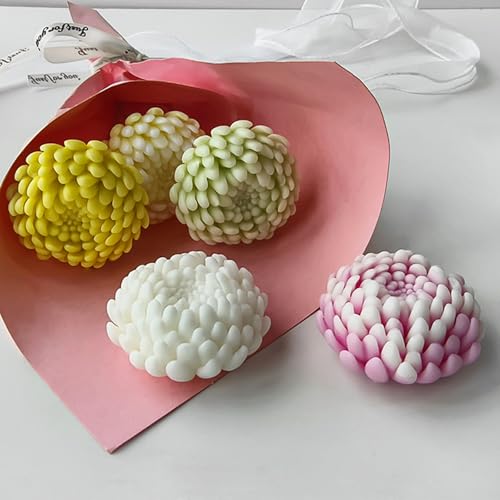 2PCS Chrysanthemum Flower Candle Molds (2 Count)
