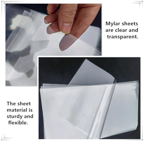 8 Sheets 7.5 mil Acetate Mylar Sheet 12 x 24 inch Transparent PET Blank Stencil Sheet for Cricut (8 Count)