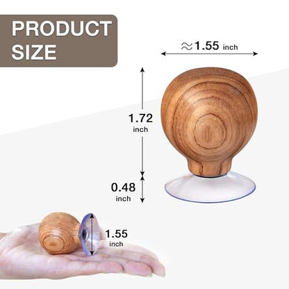 Ruler Knob Wooden Handle with Strong Suction Cup Grip