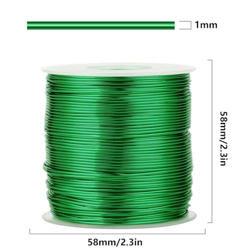 328FT 18 Gauge Bendable Green Aluminum Craft Wire for Jewelry Making Craft (328 Foot)