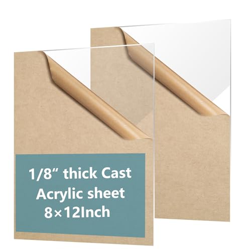 2 Pack Clear Acrylic Sheets for Laser Cutting 1 (24 Sq Ft)