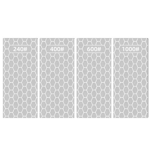 Diamond Sharpening Stone for 4 PCS Diamond Plate Honing Stone for Kitchen Sharpening Dull Knives Grindstone (4 Count)