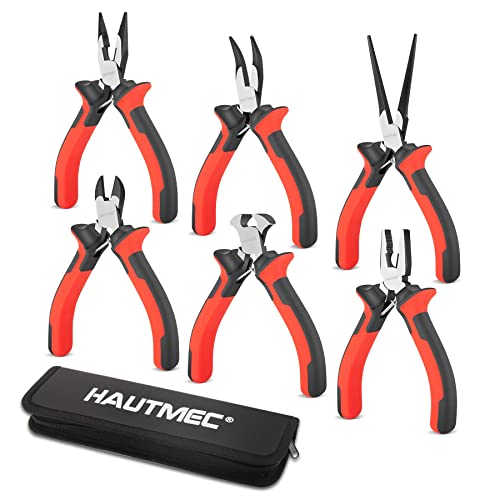 6PCS Mini Pliers Set High Leverage Multi Small Pliers Tool Set with Small Needle Nose Pliers Set (6 Count)