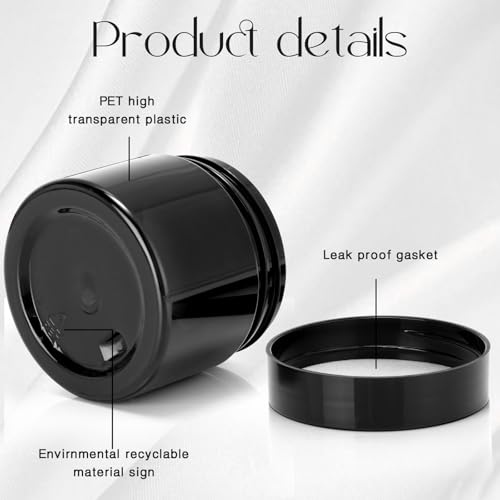 12 Pack 2 oz Plastic Container Jars with Lids Round Clear Travel Cosmetic Container Slime Jar for Toiletries (12 Count)