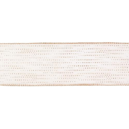 Rose Gold Sheer Glitter Wired Ribbon 2.5 Inch Horizontal Stripes Polka Dot Christmas Ribbon Organza Sheer Glitter Ribbons 25 Yards Rose Gold Ribbons for Christmas Tree (75 Foot)