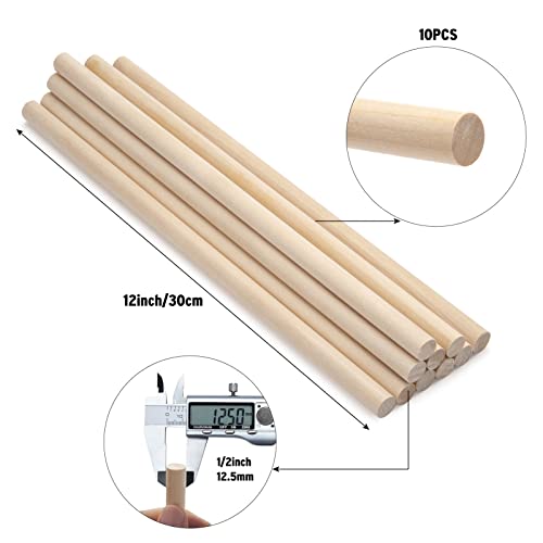 Wooden Dowel Rods Wood Dowels (10 Count)