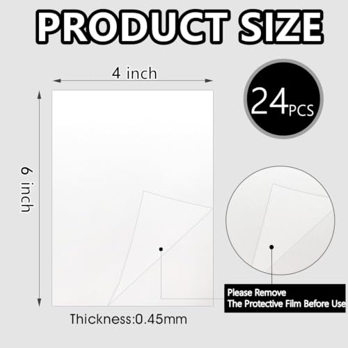 24pcs Sublimation Metal Photo Blanks 4X6 Inch Square