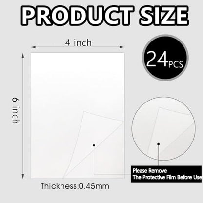 24pcs Sublimation Metal Photo Blanks 4X6 Inch Square