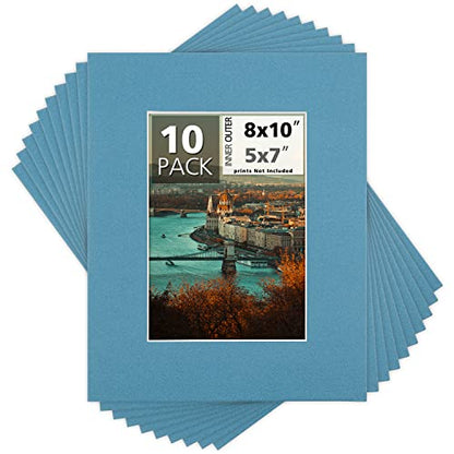 Mat Board Center 10 Pack 8x10 Photo Mats for 5x7 Picture