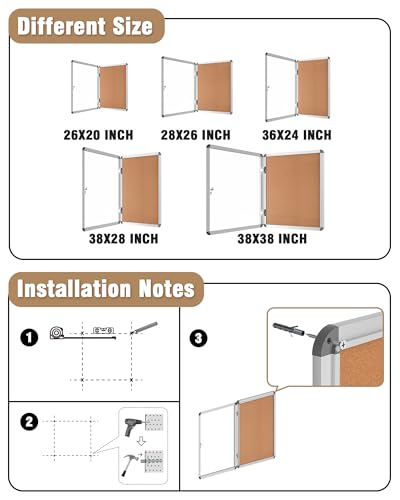 38"x28" Enclosed Bulletin Board