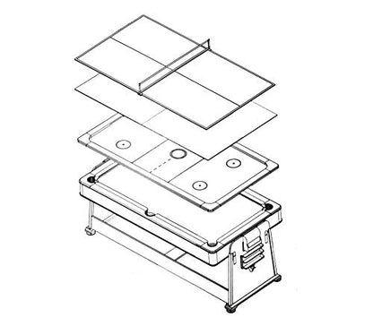 7ft Pool Table air Hockey 3 in 1 Pool Table