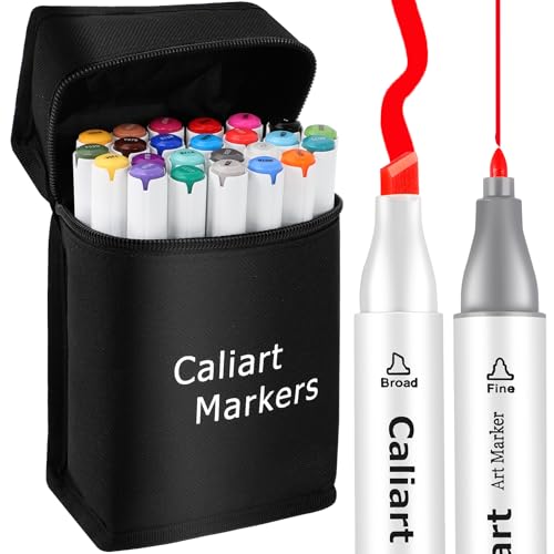 Alcohol Markers 24 Colors Coloring Markers Fine & Chisel Dual Tip