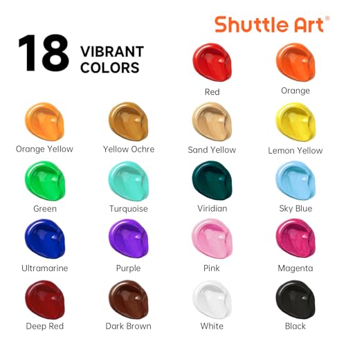 18 Colors Acrylic Paint Bottle Set (146.16 Fl Oz)