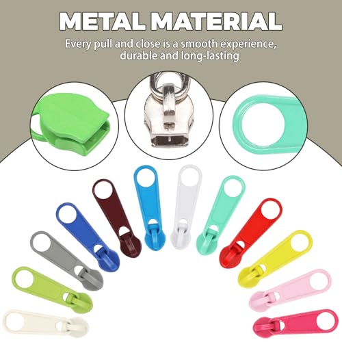 120Pcs Zippers Repair Kit Zipper Replacement 3# Zipper Pull Rescue Kit for Clothing Jackets Purses Luggage Backpacks