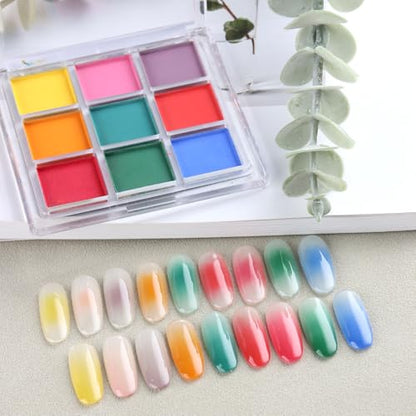 18 Colors Neon Phosphor Solid Pigment Powder Set for Ombre Nails (4.49 Ounce)