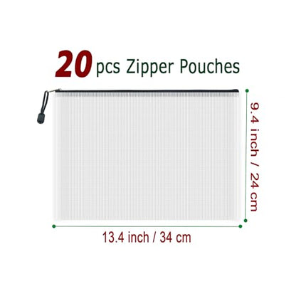 20pcs Mesh Zipper Pouch Bags (20 Count)