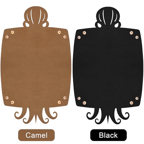 2 Pieces Octopus Dice Rolling Tray PU Leather Dice Mat Folding Scroll (2 Count)