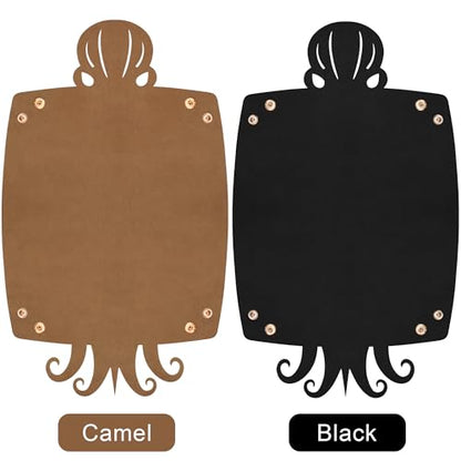 2 Pieces Octopus Dice Rolling Tray PU Leather Dice Mat Folding Scroll (2 Count)