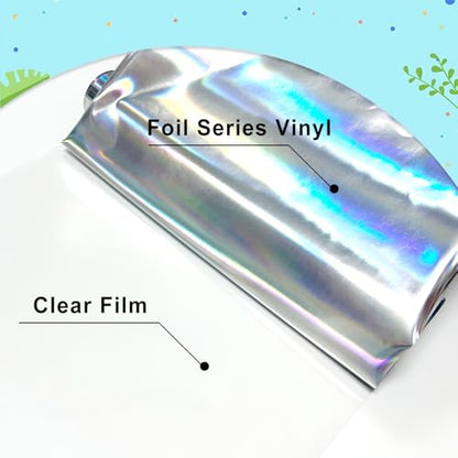 Sheet Metallic Foil Heat Transfer Vinyl olographic Silver