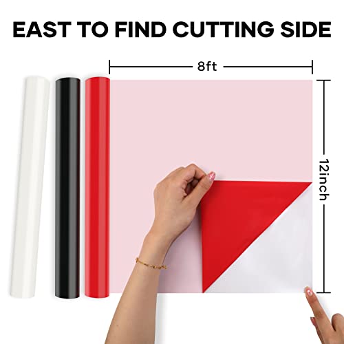 HTV Vinyl Rolls Black White and Red Heat Transfer Vinyl
