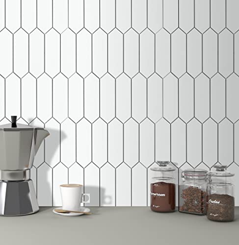 10 Sheet Long Hexagon Peel and Stick Backsplash (10 Count)
